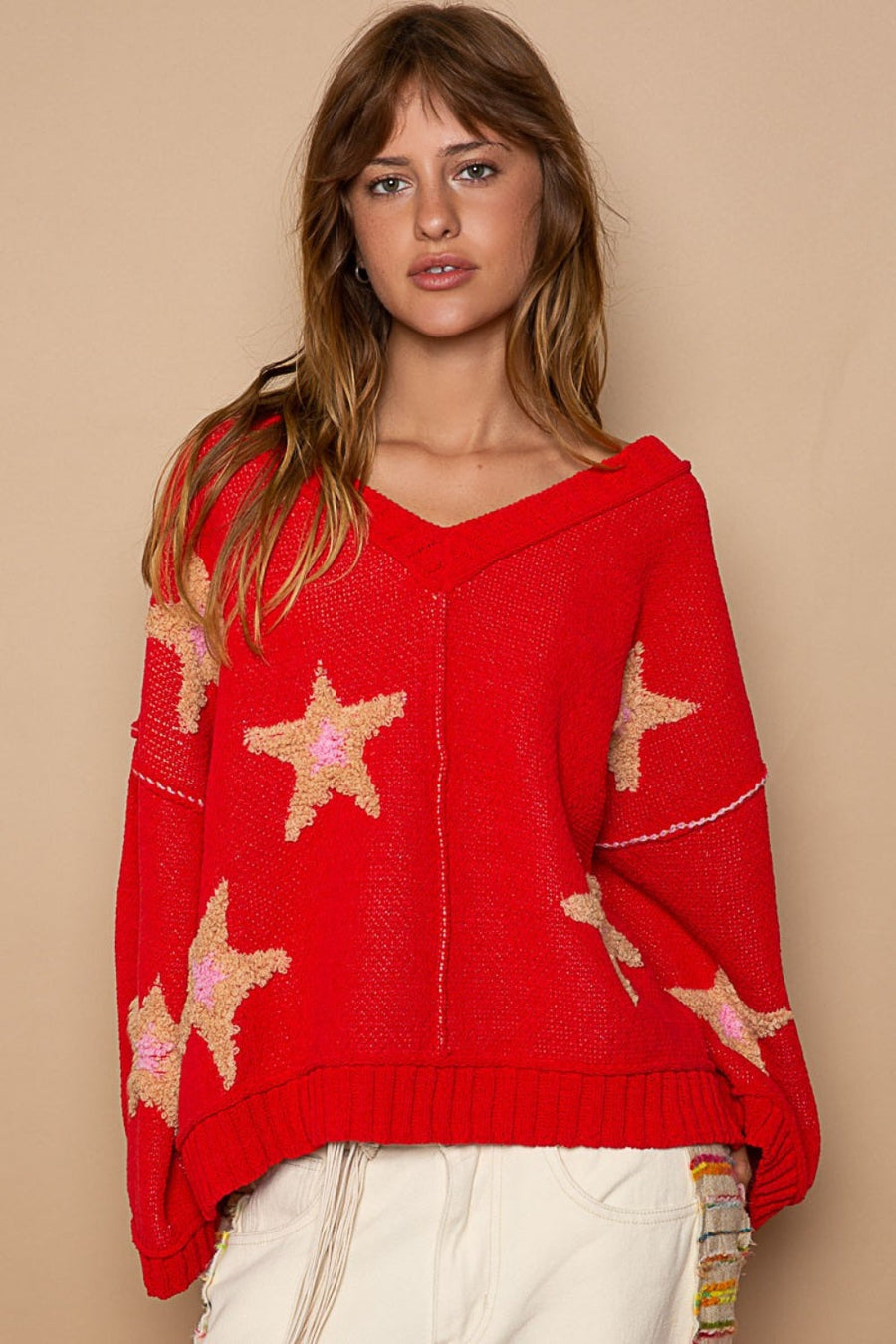 Textured Buttoned Sweater