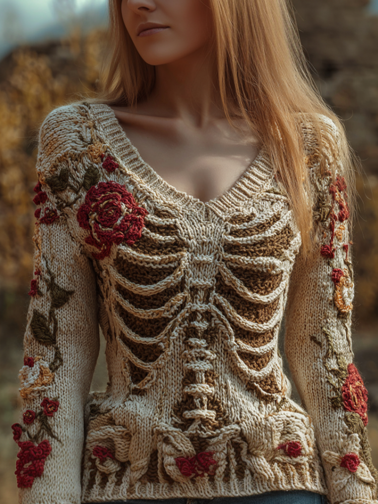Textured V-Neck Sweater