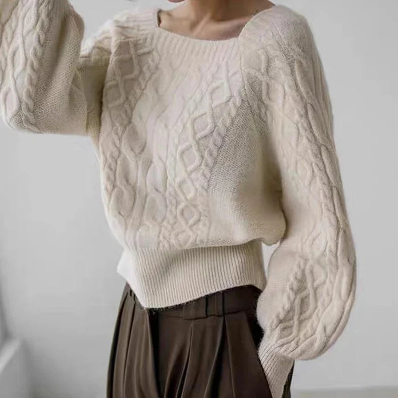 Textured Cropped Sweater