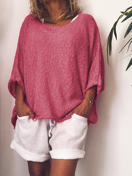 Textured Cropped Sweater