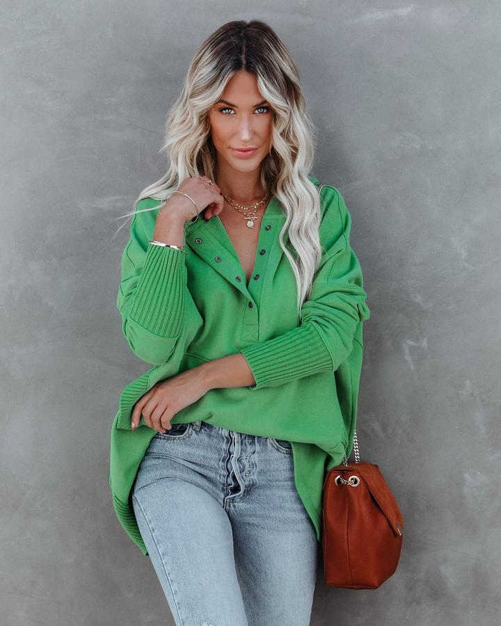 Textured Buttoned Sweater