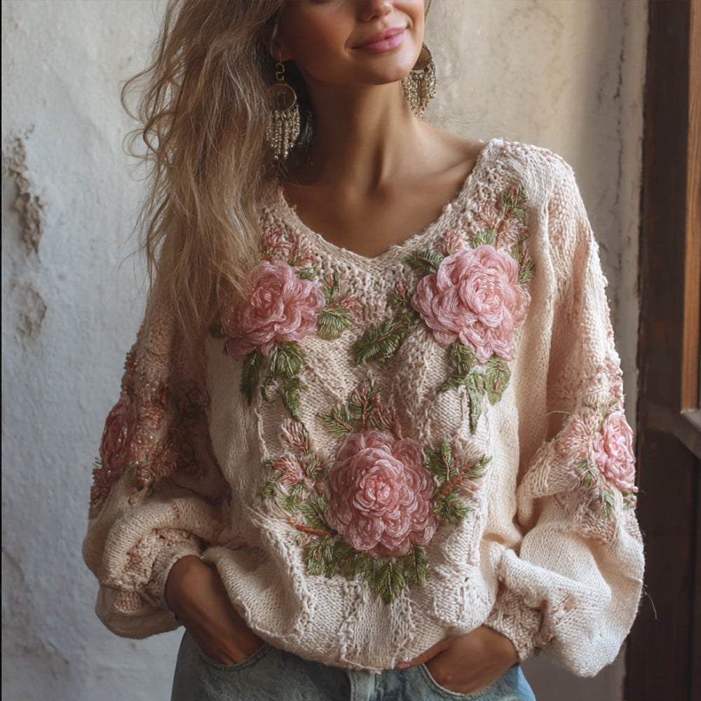 Textured Buttoned Sweater