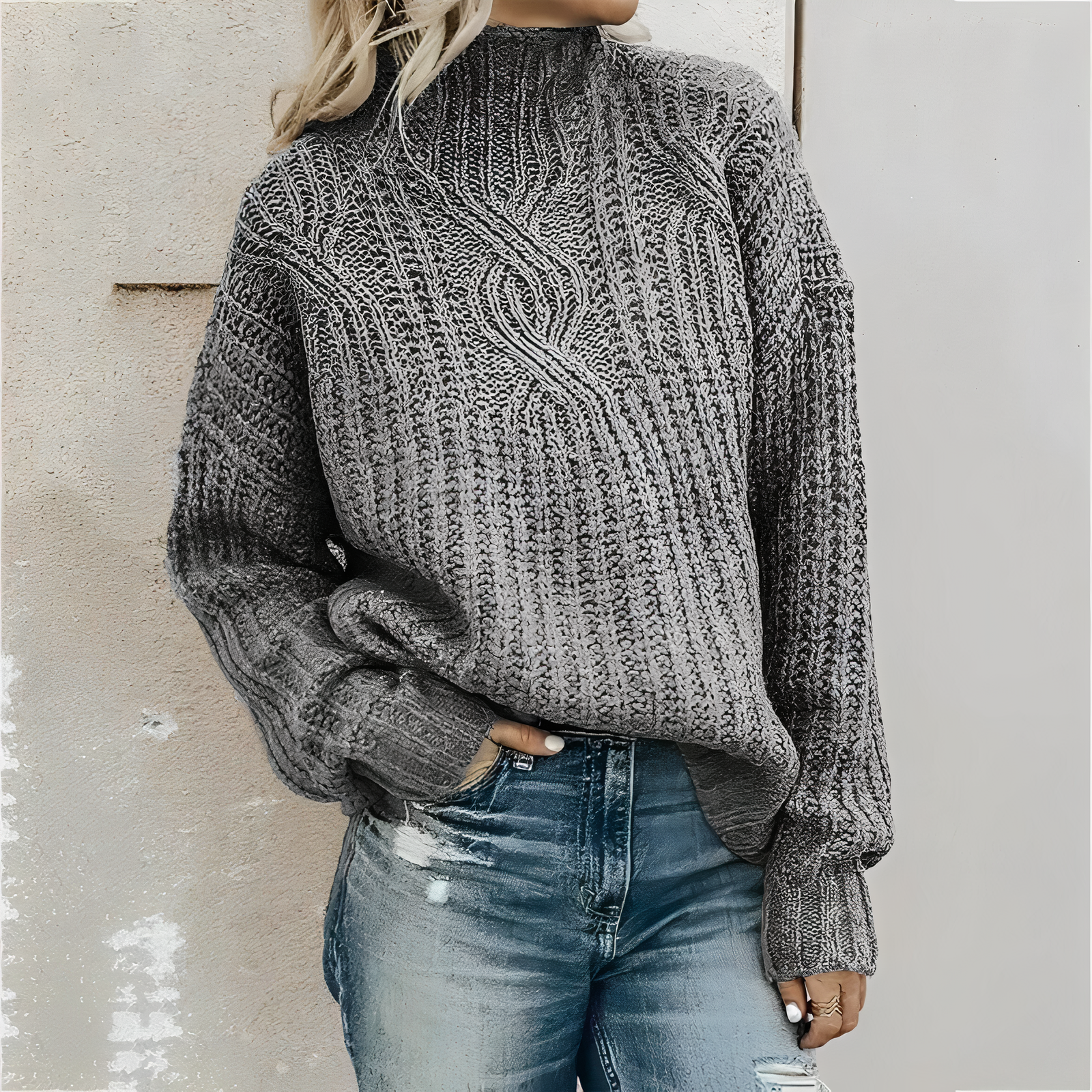 Textured Cable Sweater