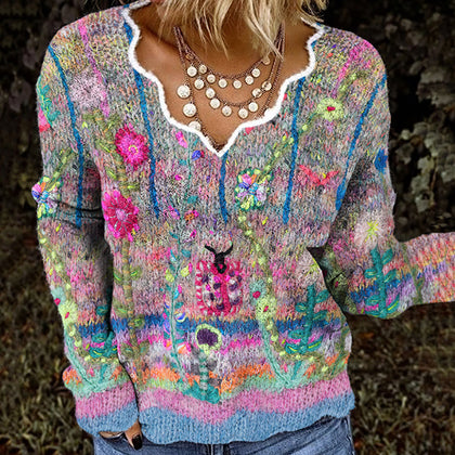 Textured Striped Sweater