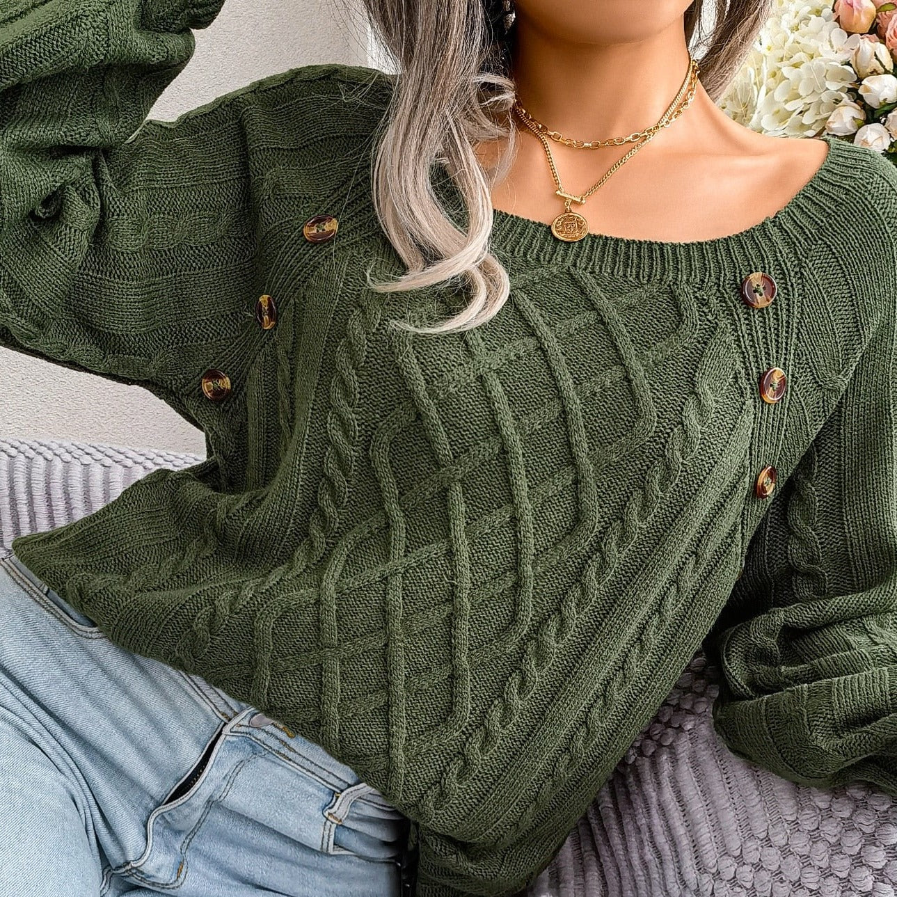 Textured Cropped Sweater
