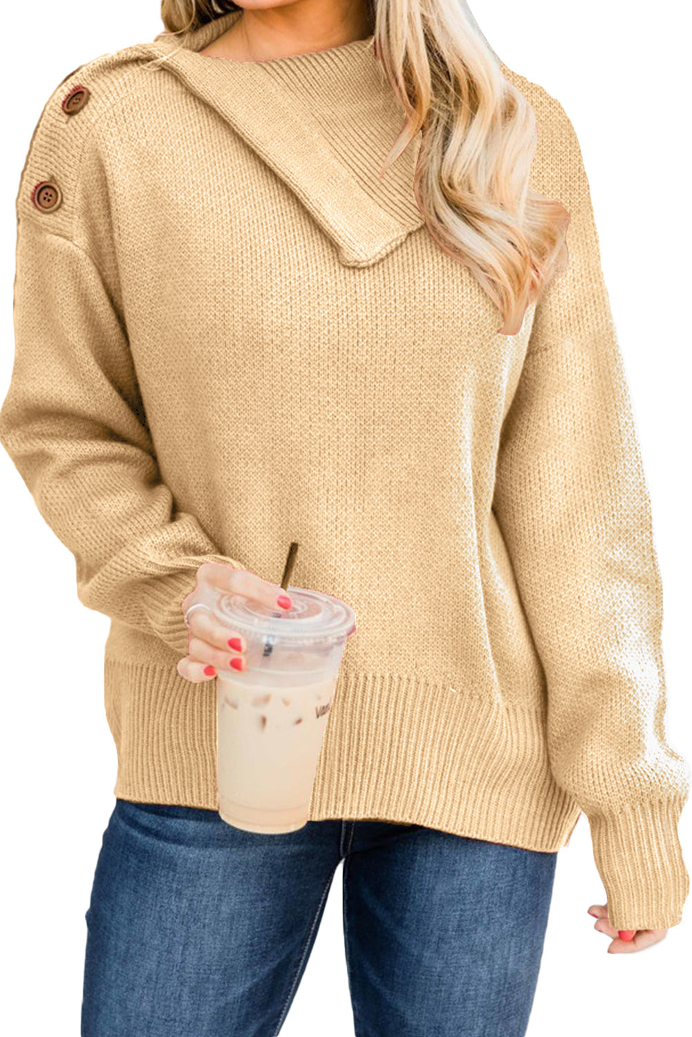 Textured V-Neck Sweater