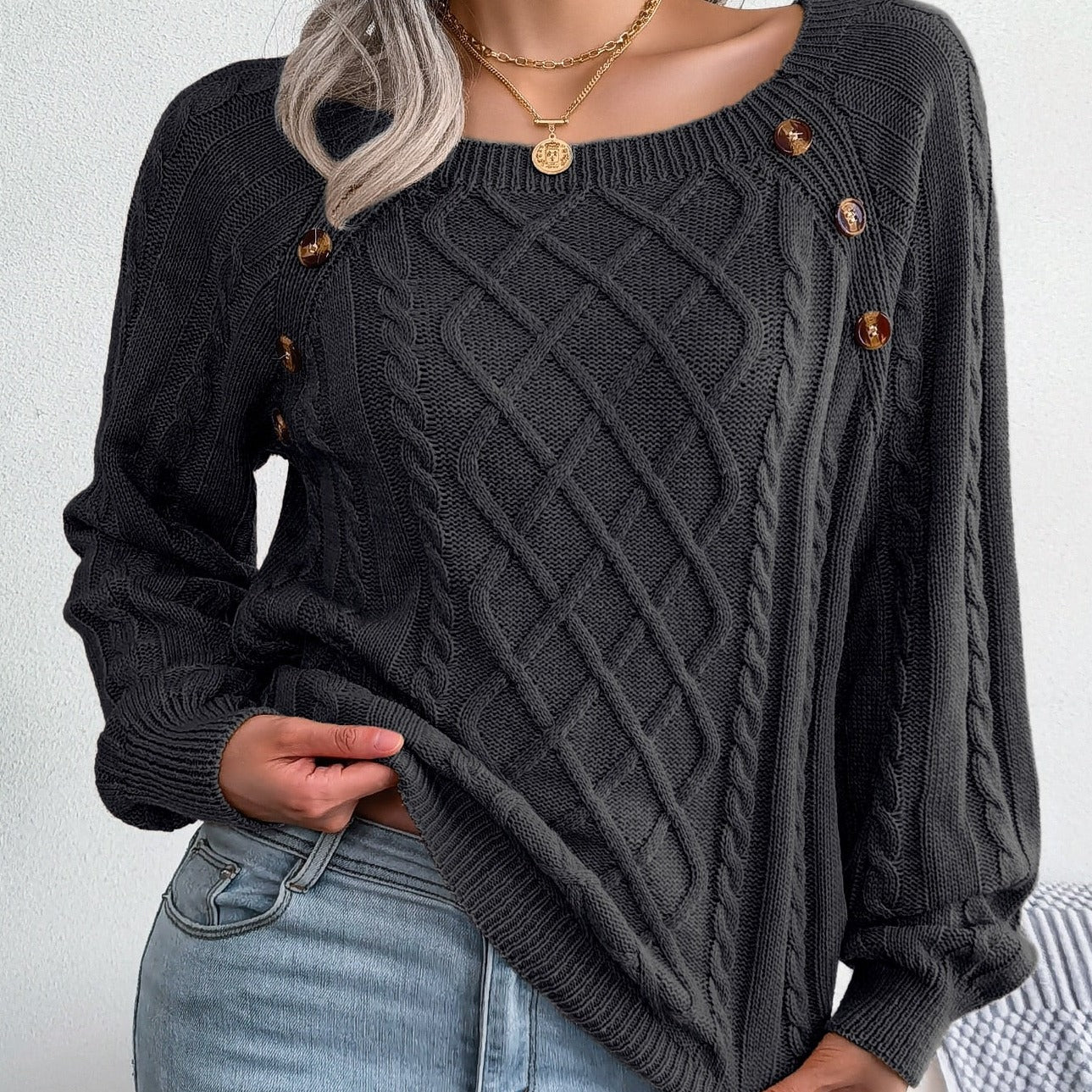 Textured Cropped Sweater