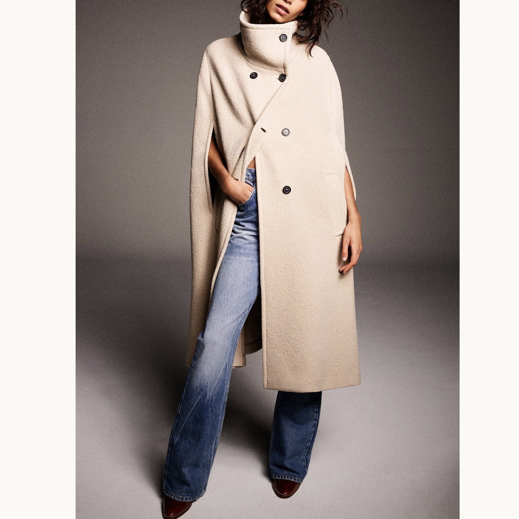 Layered Buttoned Coat