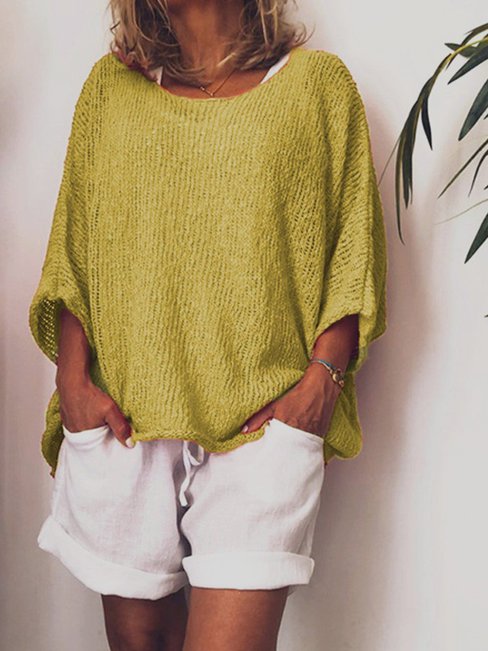 Textured Cropped Sweater