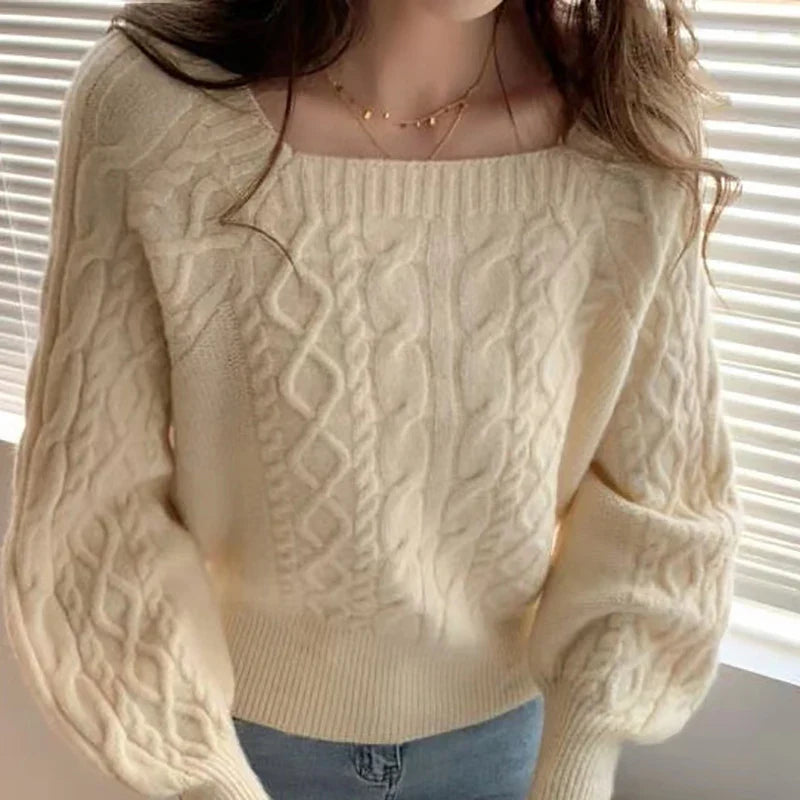Textured Cropped Sweater