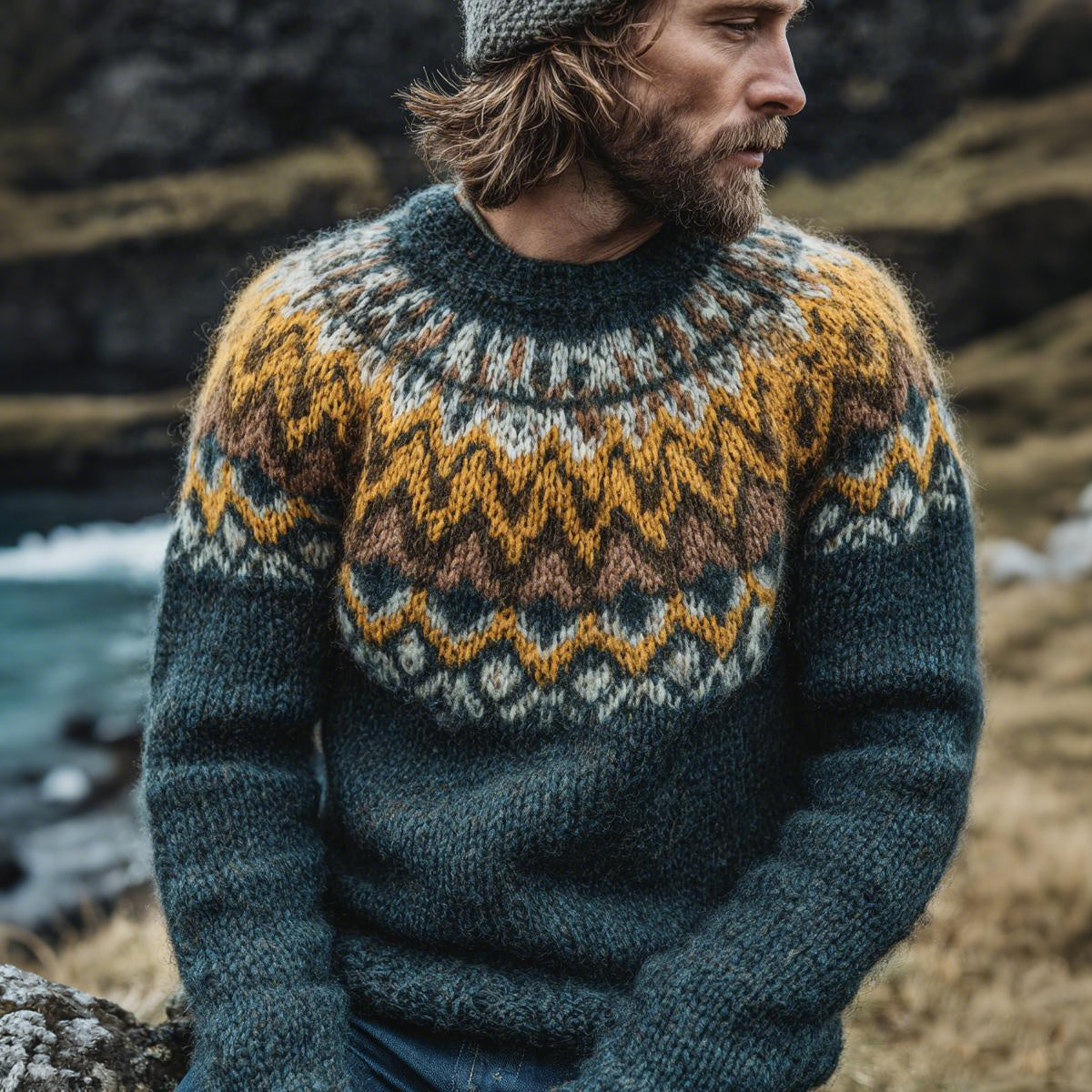 Textured V-Neck Sweater