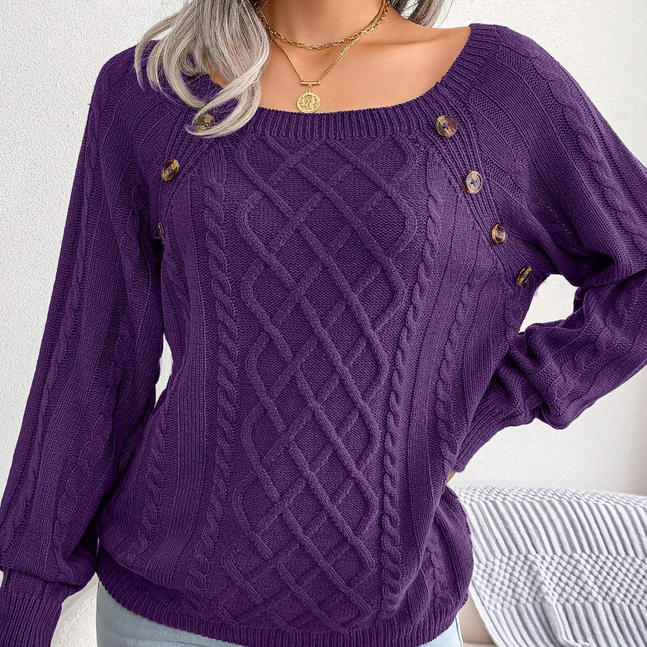 Textured Cropped Sweater