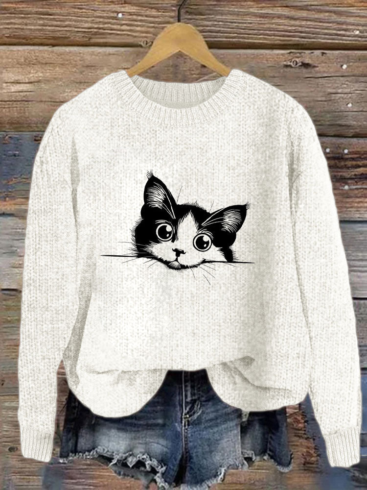 Textured Cropped Sweater