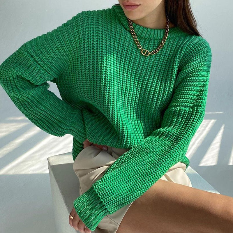 Textured Cropped Sweater