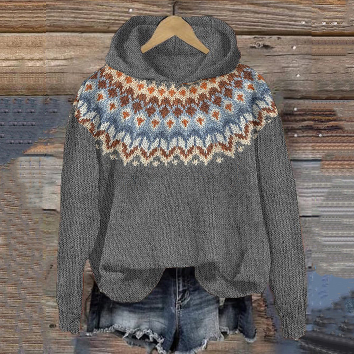 Textured Buttoned Sweater