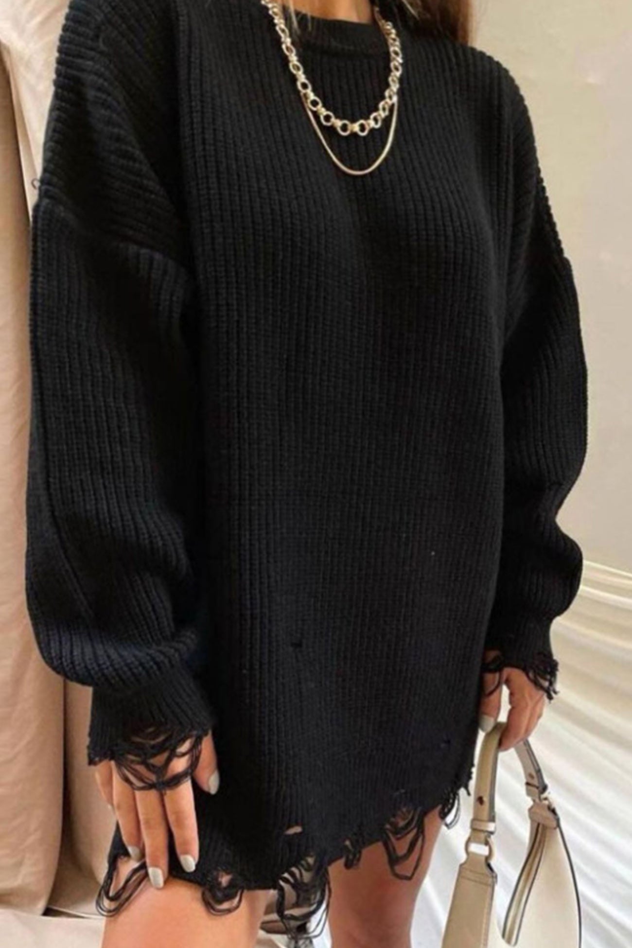 Textured V-Neck Sweater