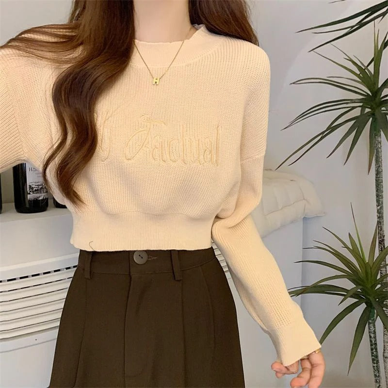 Casual Cropped Sweater