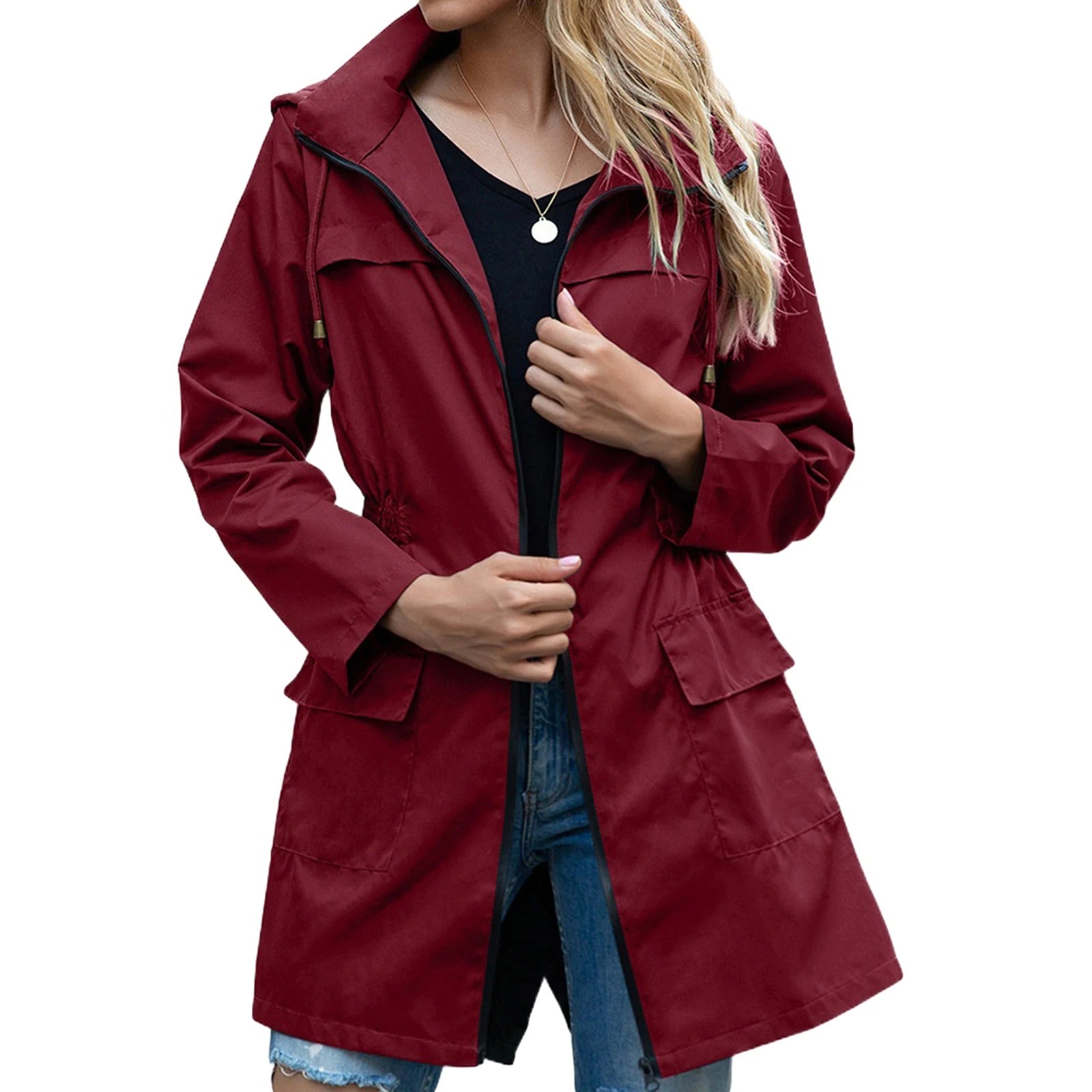 Layered Double-Breasted Coat