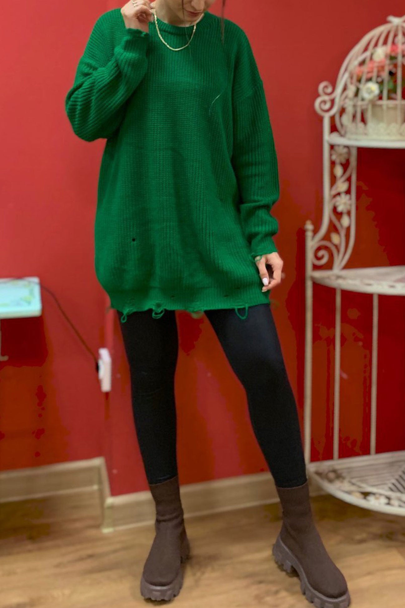 Textured V-Neck Sweater