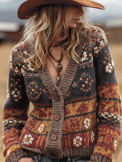 Textured V-Neck Sweater