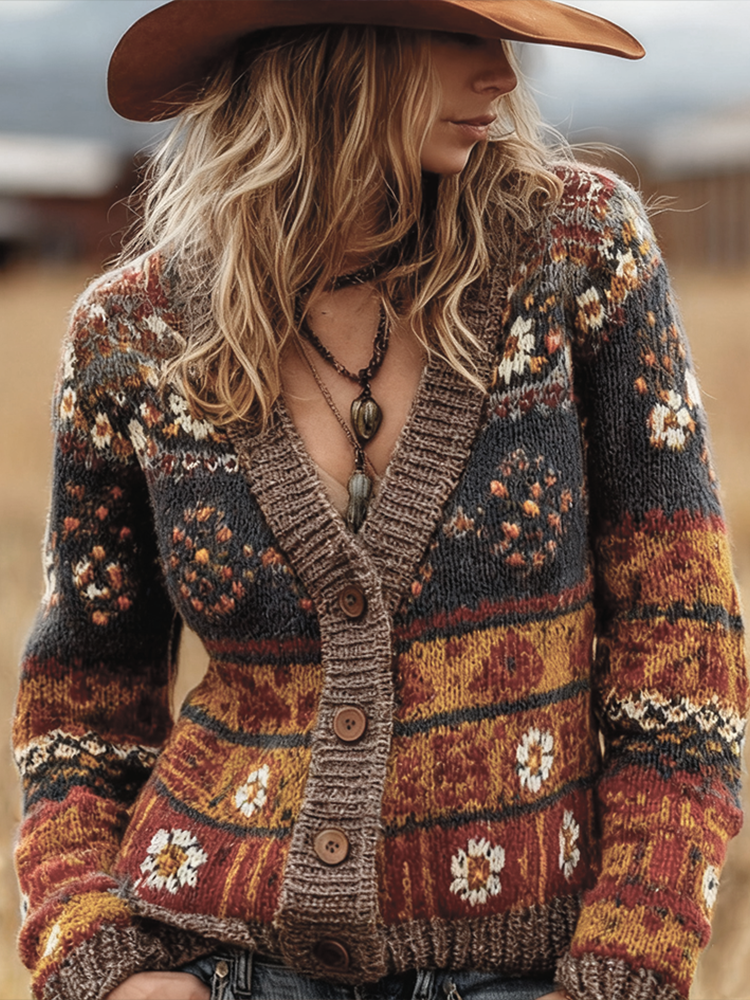 Textured V-Neck Sweater