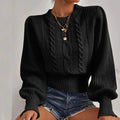 Textured Cropped Sweater