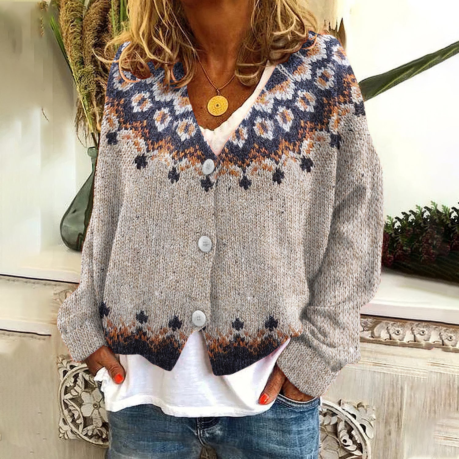 Textured Cable Sweater
