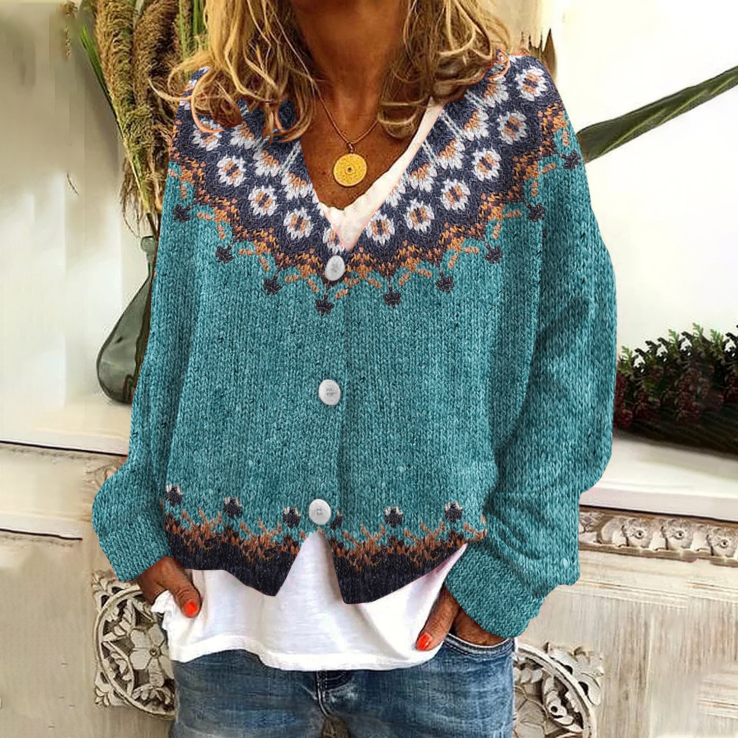Textured Cable Sweater