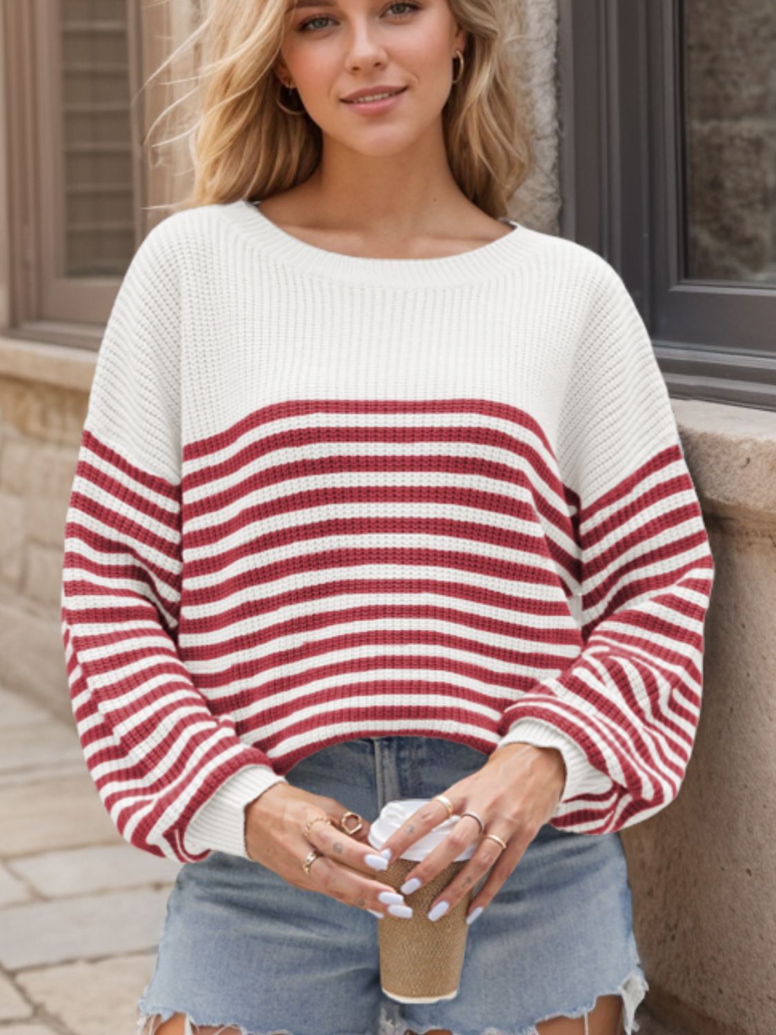 Textured Ribbed Sweater