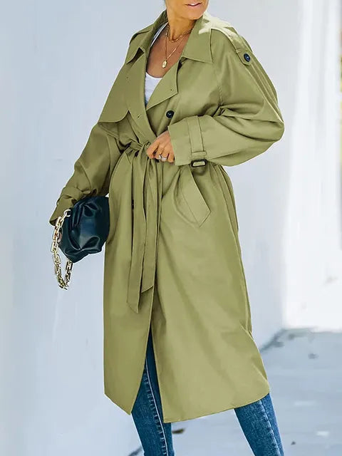 Layered Double-Breasted Coat