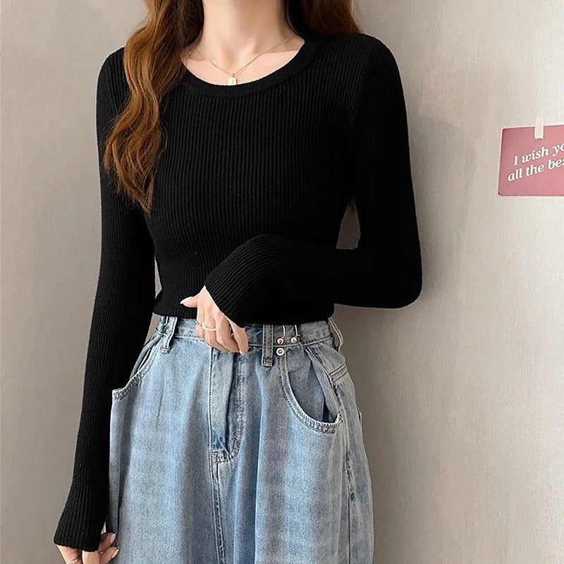 Casual Cropped Sweater