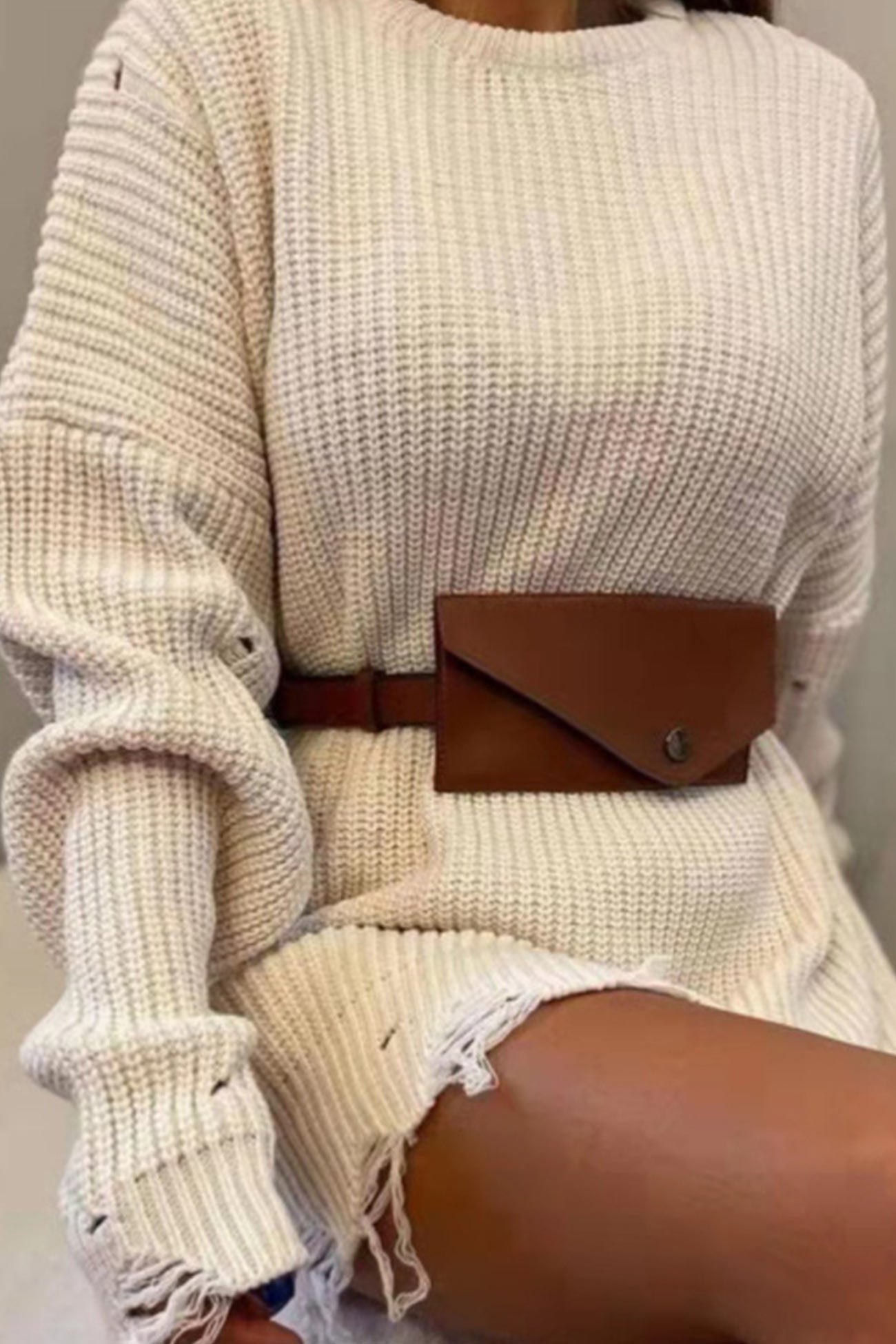 Textured V-Neck Sweater