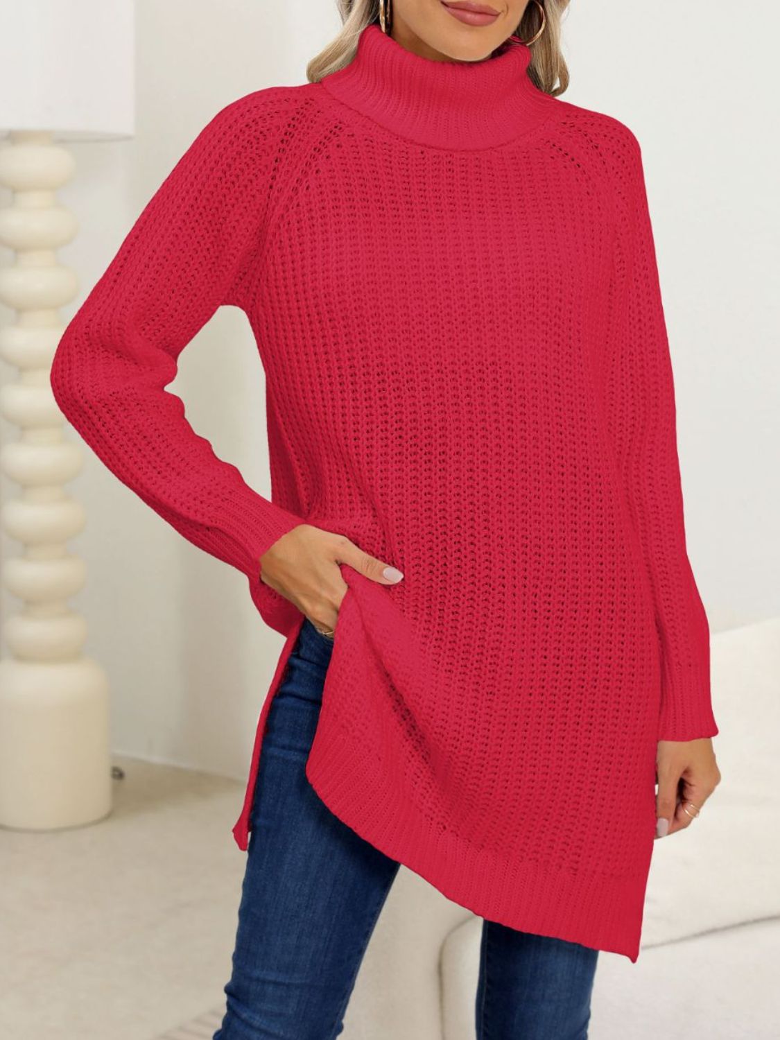 Textured Buttoned Sweater