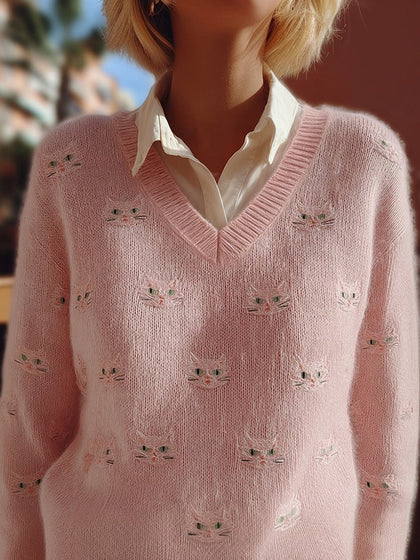 Textured Cropped Sweater