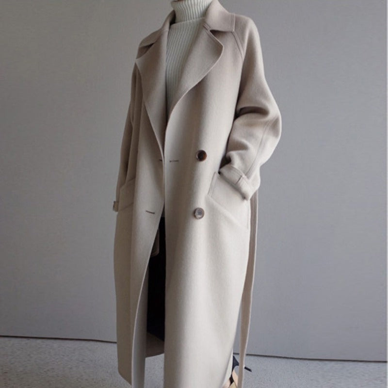 Layered Double-Breasted Coat
