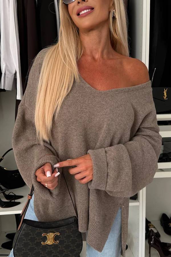 Textured Buttoned Sweater