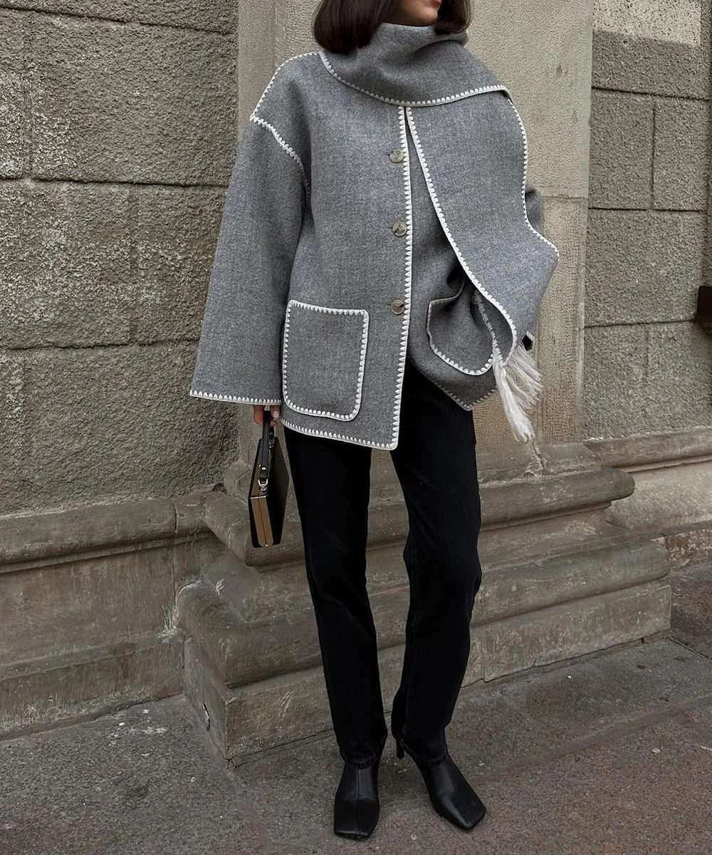 Relaxed Double-Breasted Coat