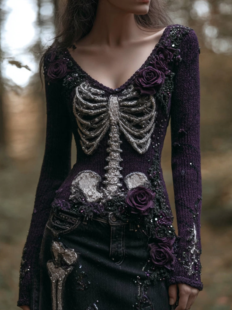 Textured V-Neck Sweater