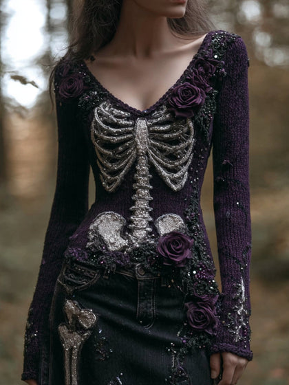 Textured V-Neck Sweater
