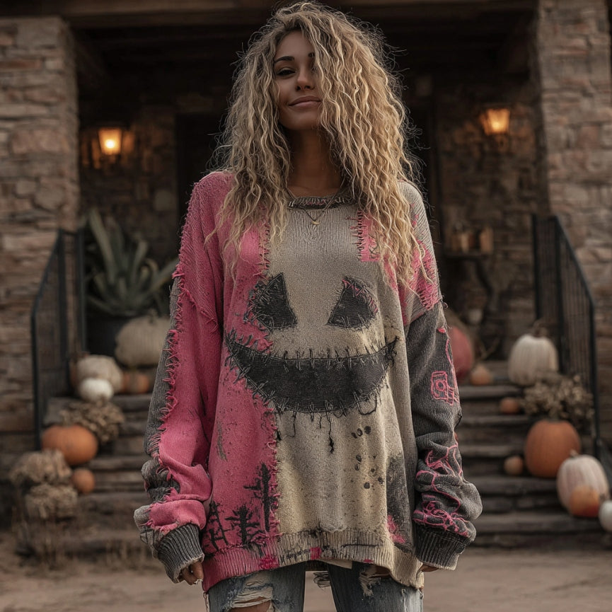 Textured Buttoned Sweater