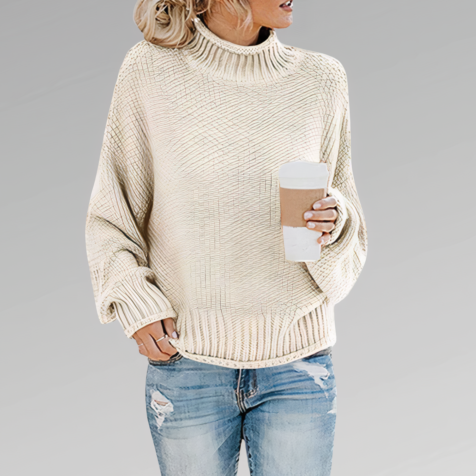 Textured V-Neck Sweater