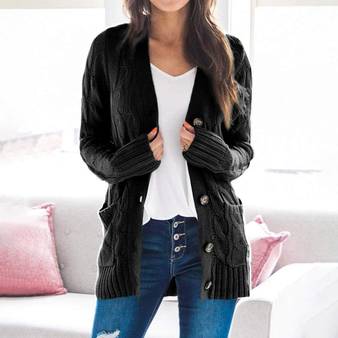 Everyday Buttoned Sweater