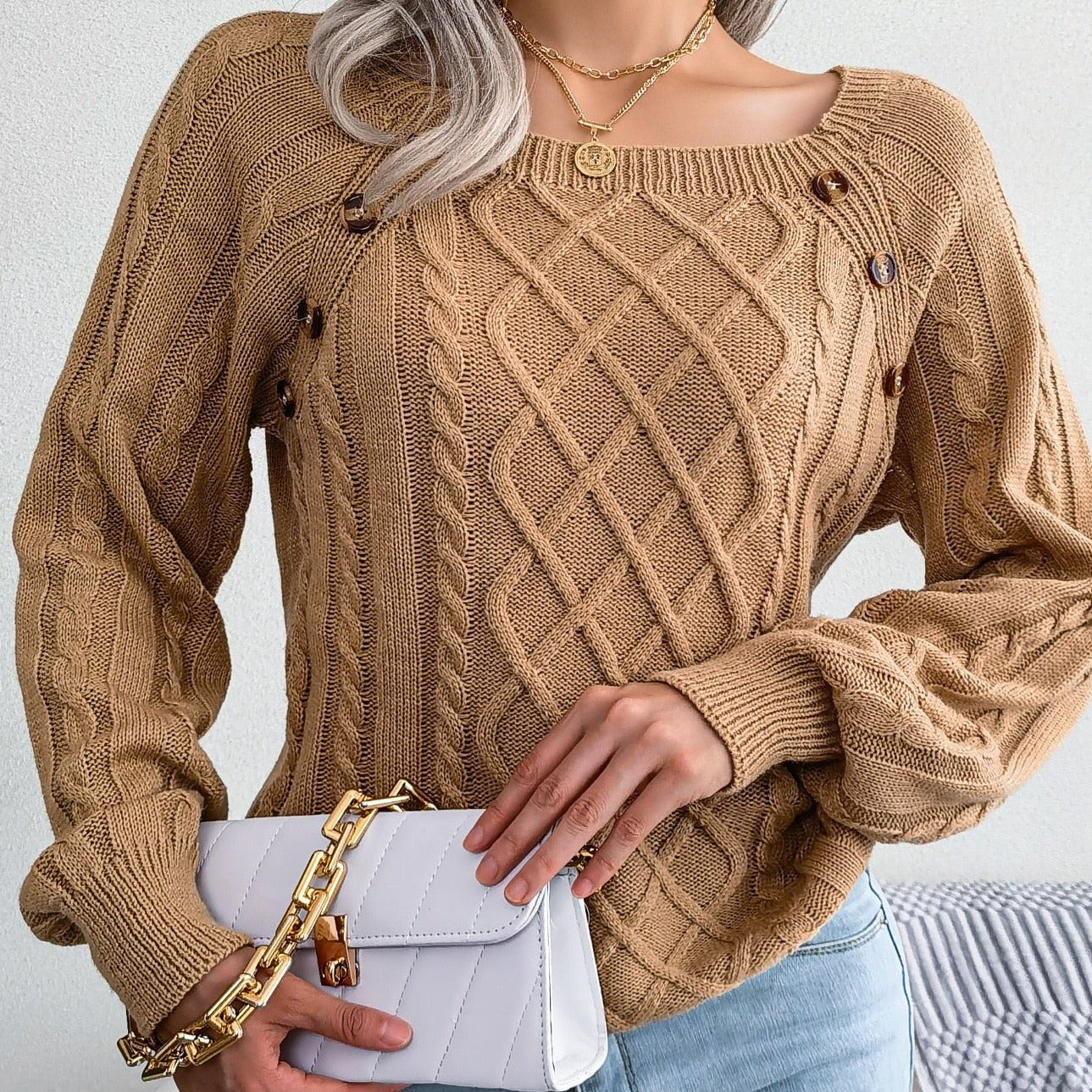 Textured Cropped Sweater