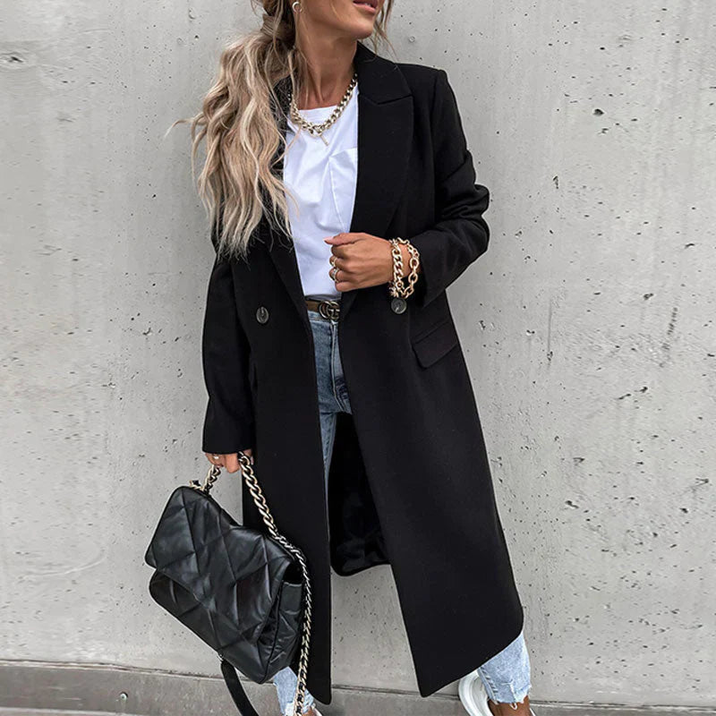 Relaxed Double-Breasted Coat