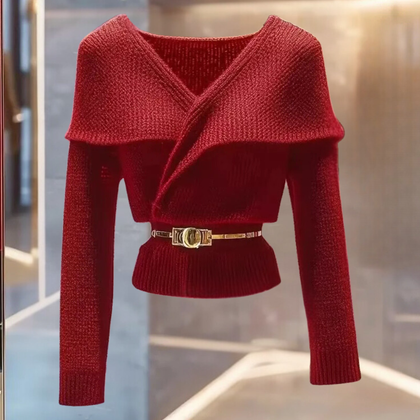 Textured V-Neck Sweater
