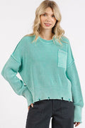 Textured Cropped Sweater