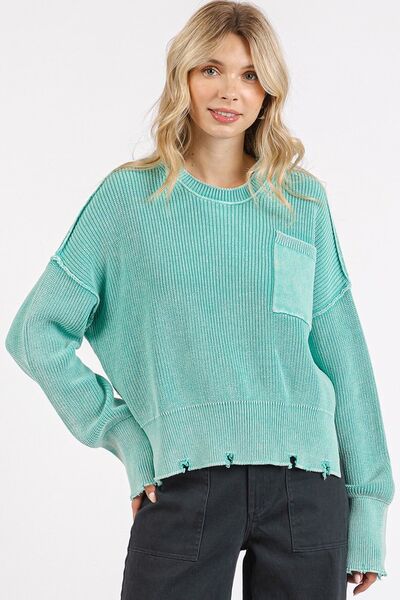 Textured Cropped Sweater