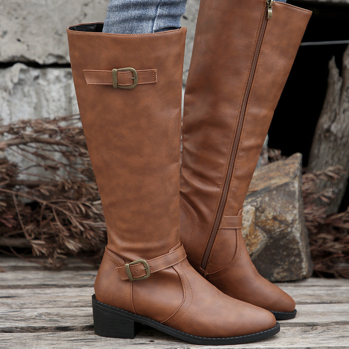 Light Buckled Boots