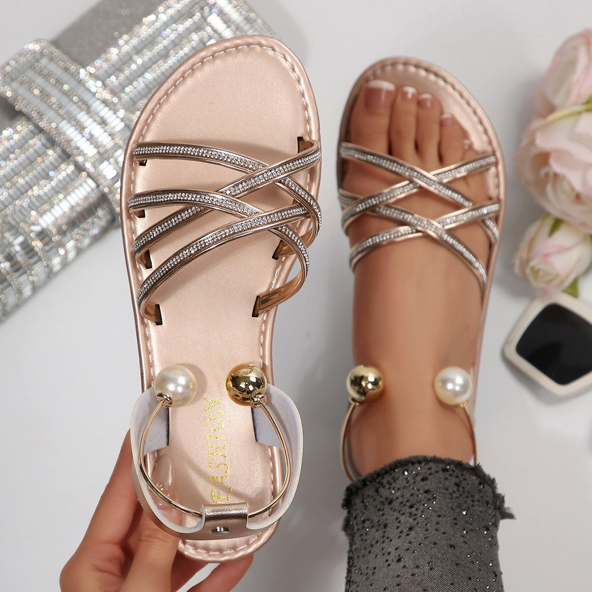 Vacation Metallic Sandals