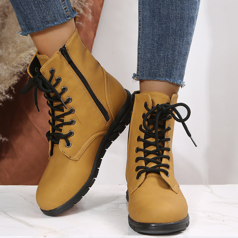 Natural Faux-Suede Boots